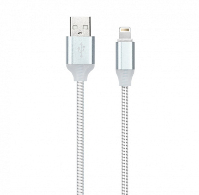 Дата-кабель Smartbuy USB 8pin, с индикацией, 1м, бел, с мет наконеч (iK-512ssbox white)/100 фото
