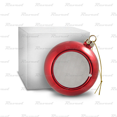 Шар елочный 8 см, диаметр, пластиковый, красный, в упаковке фото