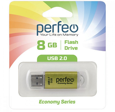 USB Perfeo 8GB E01 Gold economy series  фото