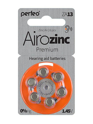 Батарейка Perfeo ZA13/6BL Airozink Premium фото