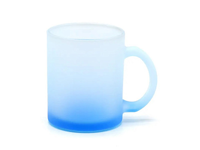 Кружка JP 330мл стеклянная матовая голубая фото