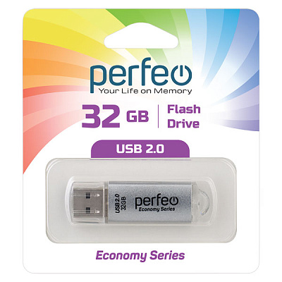 USB Perfeo 32GB E01 Silver economy series  фото