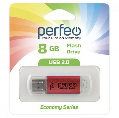 USB Perfeo 8GB E01 Red economy series  фото
