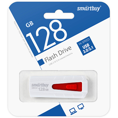 UFD 3.0 Smartbuy 128GB IRON White/Red (SB128GBIR-W3) фото