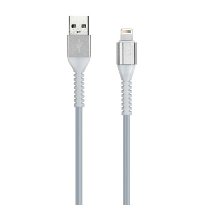 Дата-кабель Smartbuy USB 8pin кабель в ТРЕ оплет.FIow 3D, 1 м мет нак <2A бел (iK-512FLbox white) фото