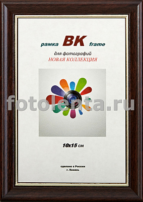 Фоторамка ВК пластик Стандарт орех 10х15 (50) фото