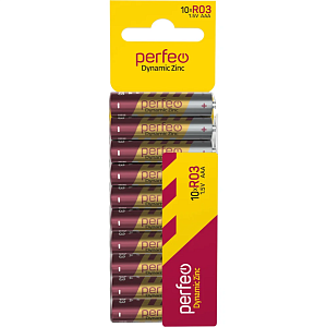 Батарейка Perfeo R03/10SH CARD Dynamic Zinc фото