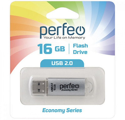 USB Perfeo 16GB E01 Silver economy series фото
