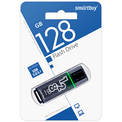 UFD 3.0 Smartbuy 128GB Glossy Dark Grey (SB128GBGS-DG) фото