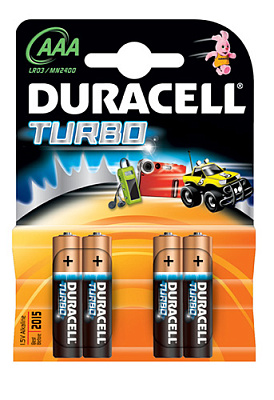 Батарейка Duracell LR03 TURBO 4*BL (40) фото