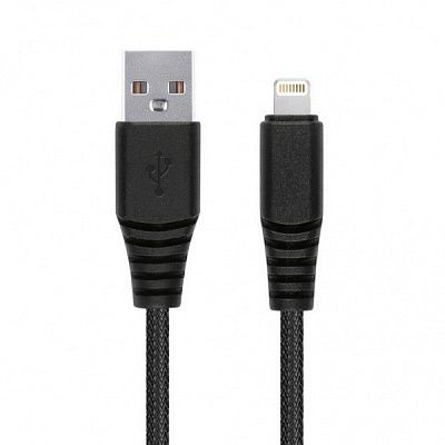 Дата-кабель Smartbuy USB 8pin для Apple "карбон" экстрапрочн. 1,0 м до 2А черн (iK-510n-2)/100 фото