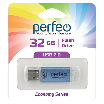USB Perfeo 32GB E01 Blue economy series  фото