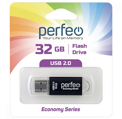 USB Perfeo 32GB E01 Black economy series  фото
