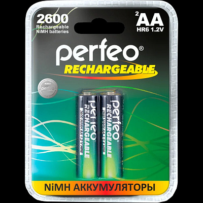 Аккумулятор Perfeo AA2600mAh/2BL Пластик фото