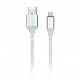 Дата-кабель Smartbuy USB - micro USB, с индикацией, 1м, белый, с мет. након.(iK-12ssbox white) фото