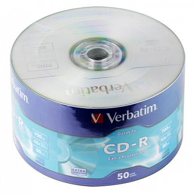 VERBATIM CD-R 80 52x Shrink/50 Ink Print фото