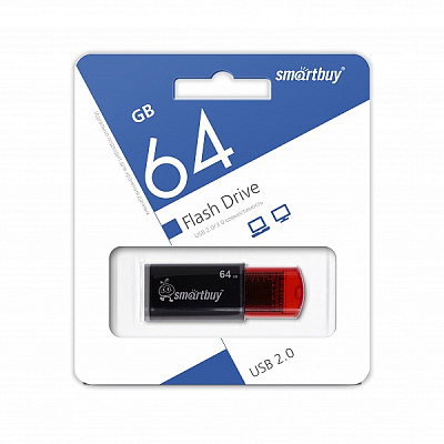 UFD Smartbuy 64GB Click Black-Red (SB64GBCL-K) фото