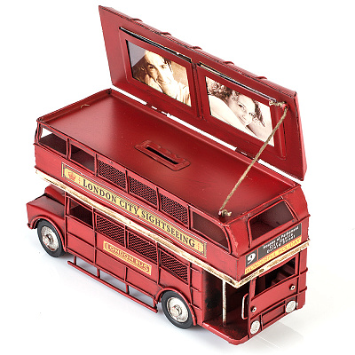 Фоторамка Platinum 1310Е-4107 модель ретро Лондонский автобус красный с 2 фоторамками и копилкой фото