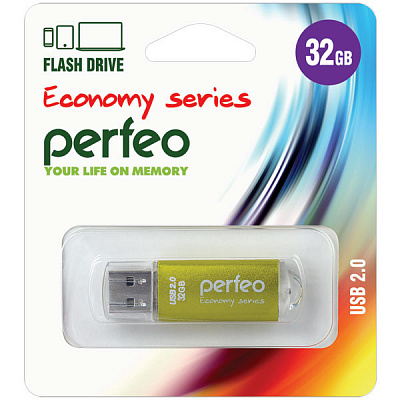 Perfeo USB 32GB E01 (Gold, Red) economy series---------------------разделть фото