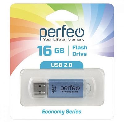 USB Perfeo 16GB E01 Blue economy series фото