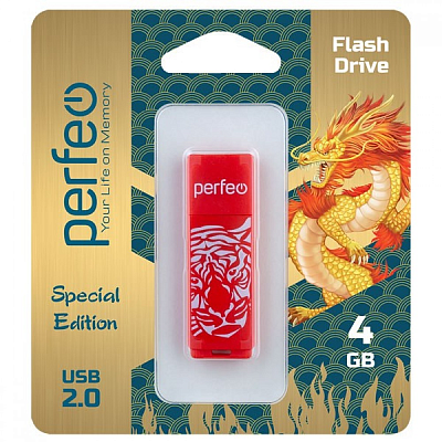 USB Perfeo 4GB C04 Red Tiger  фото