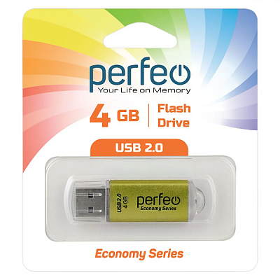 USB Perfeo 4GB E01 Gold economy series фото