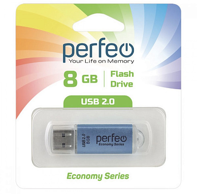 USB Perfeo 8GB E01 Blue economy series  фото