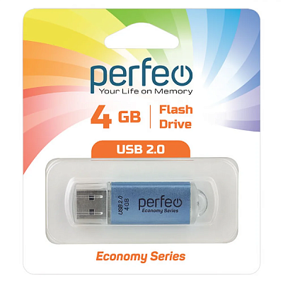 USB Perfeo 4GB E01 Blue economy series фото