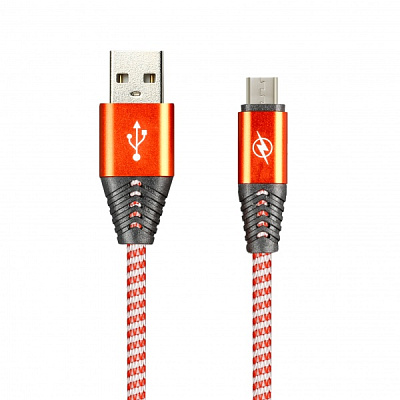 Дата-кабель Smartbuy MicroUSB HEDGEHOG красный 2 А 1 м (iK-12HH red)/100 фото