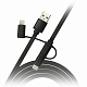 Дата-кабель Smartbuy USB - 3 в 1 Micro+Type-C+8 pin длина 1 м черный (iK-312 black)/60 фото