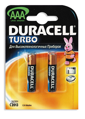 Батарейка Duracell LR03 TURBO 2*BL фото