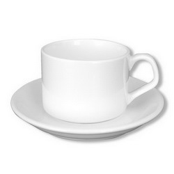 Кружка JP 200мм.белая кофейная с блюдцем фото