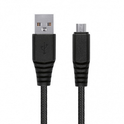 Дата-кабель Smartbuy USB - micro USB, "карбон", экстрапрочный, 1.0м, до 2А, черн (iK-10n-2) фото