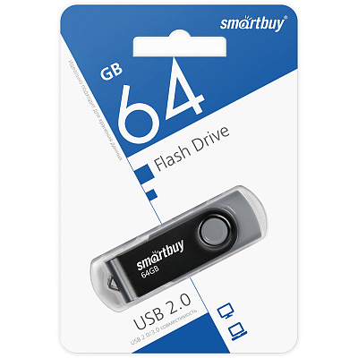 UFD Smartbuy 64GB Twist Black (SB64GB2TWK) фото