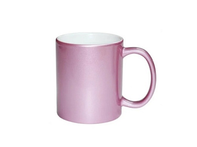 Кружка JP 330 мл цветная, керамическая перламутр розовая фото